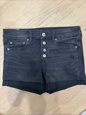 American Eagle Outfitters Black Denim Cuffed Women's Shorts